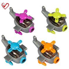 Точилка пластиковая Мульти-Пульти "Вертолет Енота", 1 отверстие, 4 цвета, дисплей, 24 штуки в упаковке