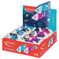 Ластик Maped "Сosmic Kids" треугольный, пластикный футляр, 25*64*18мм, 24 шт.