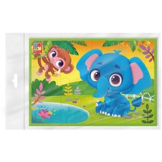 Мягкие пазлы А5 "Слон и обезьяна" 12 элементов Vladi Toys