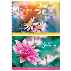 Альбом для рисования 32л., А4, на гребне ArtSpace "Цветы. The blooming garden", 18 штук в упаковке, 2 дизайна