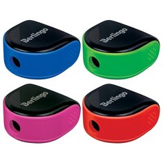 Точилка пластиковая Berlingo, 1 отверстие, контейнер, ассорти