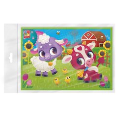 Мягкие пазлы А5 "Овечка и корова" 12 элементов Vladi Toys