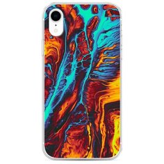 Силиконовый чехол "Желто- голубой флюид" на Apple iPhone XR (10R) / Айфон Икс Р Case Place