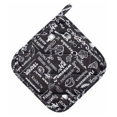 Прихватка "Правила кухни" рогожка, Горький шоколад; размер 20 х 20 Традиция