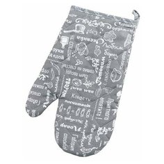Рукавичка-прихватка "Правила кухни" рогожка, Серый; размер 30 х 17 Традиция