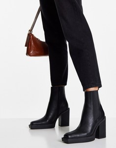 Высокие черные ботинки в стиле вестерн Topshop Hayden-Черный цвет