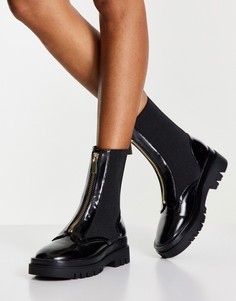 Черные ботинки на молнии Miss Selfridge Army-Черный цвет