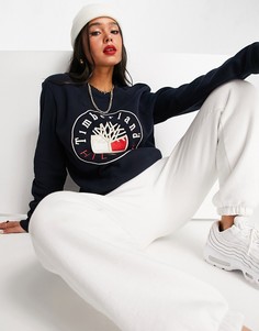 Темно-синий свитер с круглым вырезом и логотипом Tommy Hilfiger x Timberland