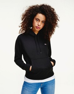 Черный флисовый худи Tommy Jeans-Черный цвет