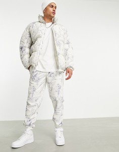 Серые джоггеры свободного кроя с принтом тай-дай от комплекта Topman-Серый