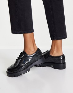 Массивные кожаные ботинки дерби черного цвета на шнуровке Kickers Kizziie-Черный цвет