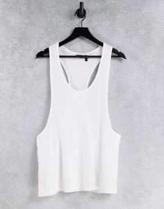 Белая майка-борцовка из органического хлопка ASOS DESIGN-Белый