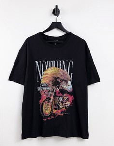 Черная oversized-футболка с винтажным принтом орла от комплекта Good For Nothing-Черный цвет