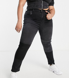Черные джинсы скинни со вставками Urban Bliss Plus-Черный цвет