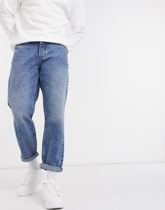 Выбеленные джинсы свободного кроя Topman-Голубой