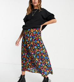 Трикотажная юбка миди со складками и ярким цветочным принтом ASOS DESIGN Maternity-Разноцветный