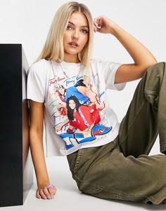 Укороченная oversized-футболка белого цвета Tommy Jeans x Music Edition TLC-Белый