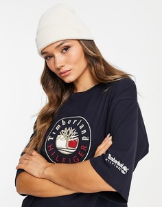 Темно-синяя футболка с круглым вырезом и логотипом Tommy Hilfiger x Timberland-Темно-синий