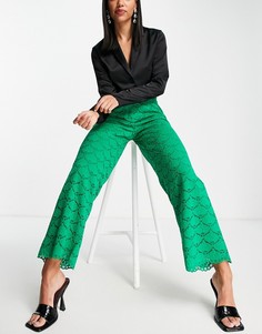 Зеленые кружевные брюки от комплекта Y.A.S-Зеленый цвет