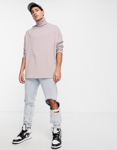 Очень свободный фиолетовый свитшот в стиле oversized с воротником-стойкой от комплекта ASOS DESIGN-Фиолетовый цвет