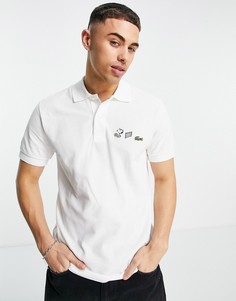 Белая футболка поло Lacoste x Polaroid-Белый