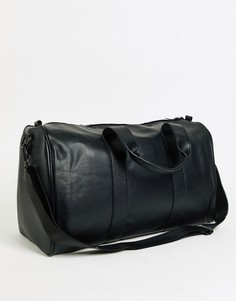 Черная кожаная сумка Smith & Canova-Черный цвет