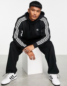 Черный худи с тремя полосками adidas Originals adicolor-Черный цвет