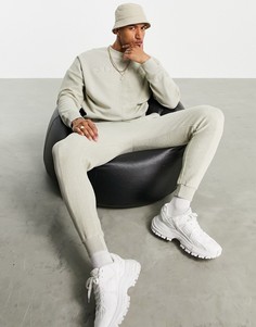 Бежевые облегающие джоггеры с большими вставками Siksilk-Светло-бежевый цвет
