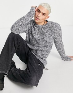 Джемпер крупной вязки из меланжевой пряжи голубого цвета ASOS DESIGN-Голубой