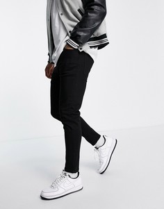 Эластичные суженные книзу джинсы черного цвета Topman-Черный цвет