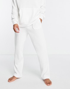 Джоггеры для дома в стиле oversized цвета экрю в рубчик Topman-Белый
