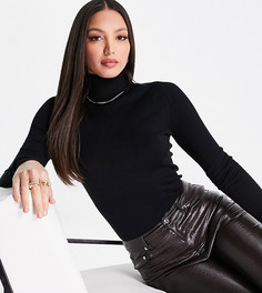 Черная трикотажная водолазка в рубчик Vero Moda Tall-Черный цвет