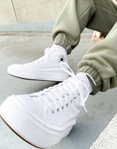 Белые высокие кеды на платформе Converse Chuck Taylor Move-Черный цвет