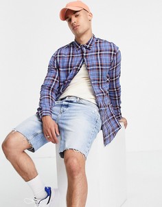 Фиолетовая рубашка в клетку Topman-Multi