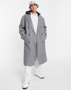 Серое пальто из материала под шерсть ASOS DESIGN-Серый