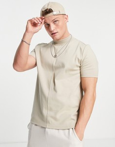 Светло-бежевый премиум-свитшот с высоким воротом (от комплекта) Topman-Светло-бежевый цвет