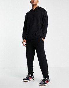 Черные вязаные oversized-джоггеры Topman-Черный цвет