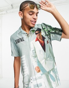 Разноцветная рубашка с акцентным принтом из фильма «Лицо со шрамом» Topman-Разноцветный