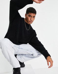 Черный трикотажный джемпер в стиле oversized Topman-Черный цвет