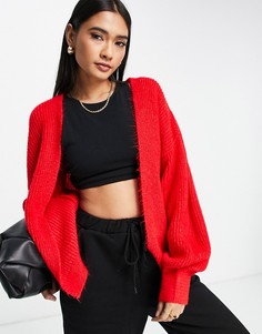 Красный свободный кардиган без застежки ASOS DESIGN