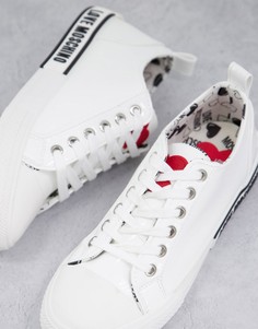 Белые кроссовки на шнуровке Love Moschino-Белый