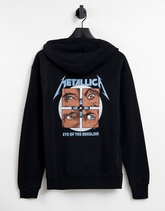 Черный свободный худи с принтом "Metallica" ASOS DESIGN-Черный цвет