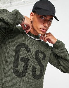 Джемпер с крупным логотипом G-Star-Зеленый цвет