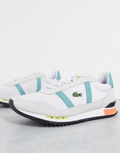 Белые кроссовки на шнуровке в стиле ретро Lacoste Partner-Белый
