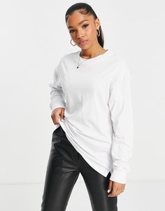 Белый oversized-лонгслив с манжетами ASOS DESIGN