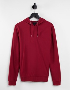 Легкий худи красного выбеленного цвета из смесового органического хлопка ASOS DESIGN-Красный