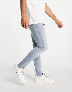 Светлые джинсы супероблегающего кроя Topman Essential-Голубой