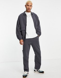 Выбеленная черная oversized-куртка с карманами (от комплекта) ASOS DESIGN-Черный цвет
