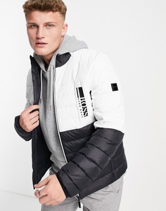 Пуховик с воротником-стойкой BOSS Athleisure J Basalt-Черный цвет