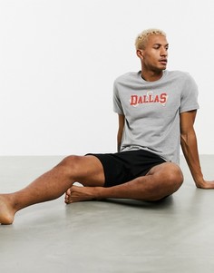 Комплект из шорт и футболки с принтом ASOS DESIGN-Серый
